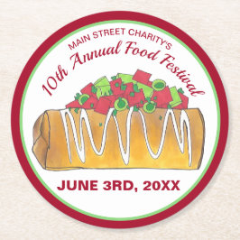 メキシコのTex Mex食品フェスティバルChimichanga ラウンドペーパーコースター