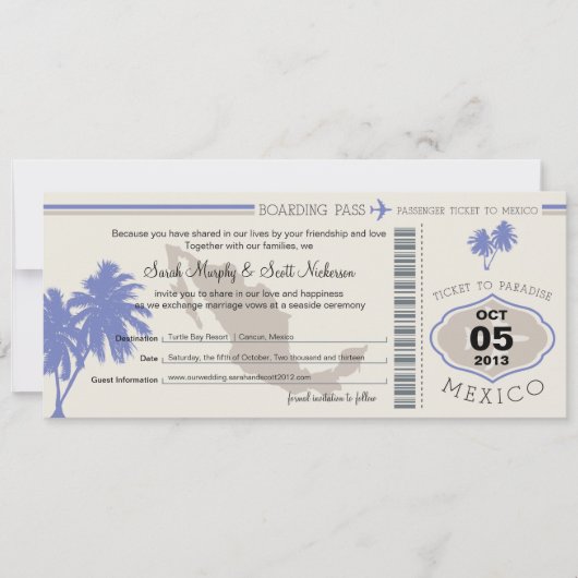 メキシコへの搭乗券の保存 セーブザデート (正面)