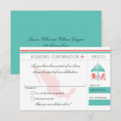 メキシコへの搭乗券の出欠確認 出欠カード (正面/裏面)