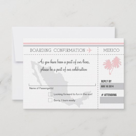 メキシコへの搭乗券 RSVP (正面)