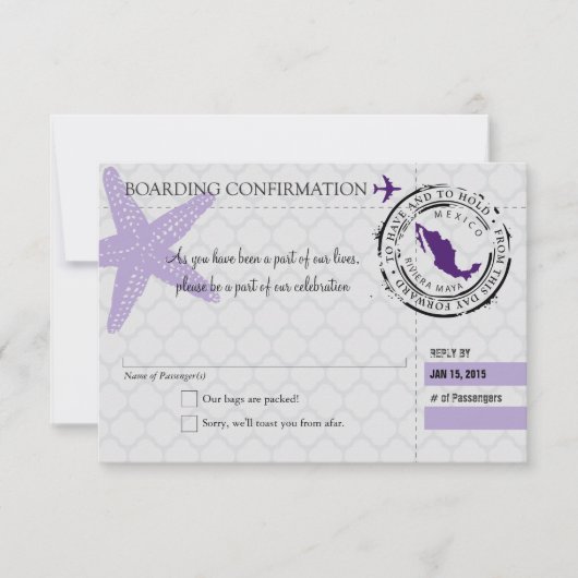 メキシコへの搭乗券 RSVP (正面)