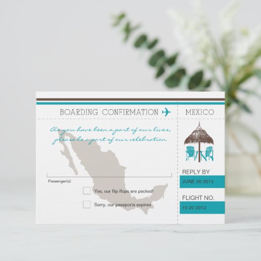 メキシコへのRSVPの搭乗券 出欠カード (スタンド正面)