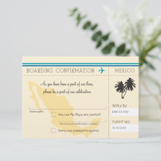 メキシコへのRSVPの搭乗券 出欠カード (スタンド正面)