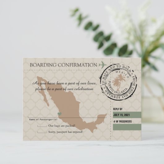 メキシコへのRSVPの搭乗券 出欠カード (スタンド正面)