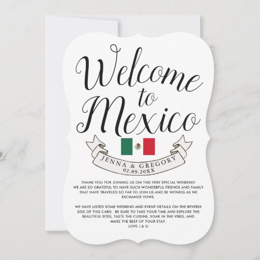 メキシコへようこそ | 目的地ウェディングカスタム 招待状 (正面)