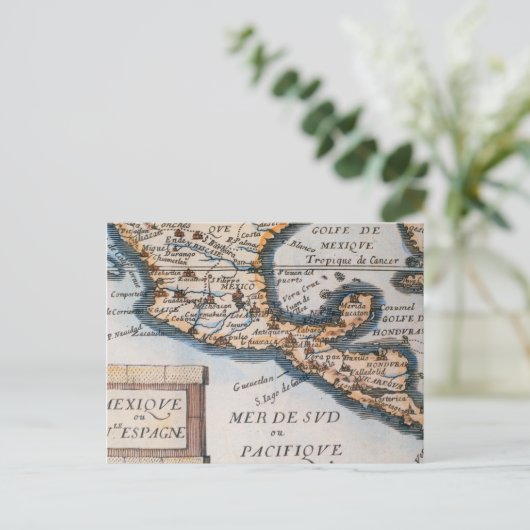 メキシコまたはニュー・スペインの地図 | 1625 ポストカード (スタンド正面)