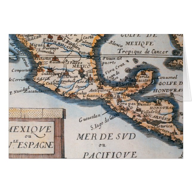 メキシコまたは新しいスペイン| 1625年の地図 (正面横)