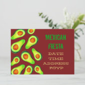 メキシコをテーマにしたパーティーフィエスタグアカモールアボカド 招待状 (スタンド正面)