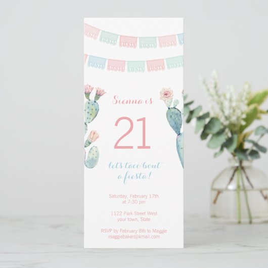 メキシコをテーマにした女の子のためのマイルストン招待状 招待状 (スタンド正面)