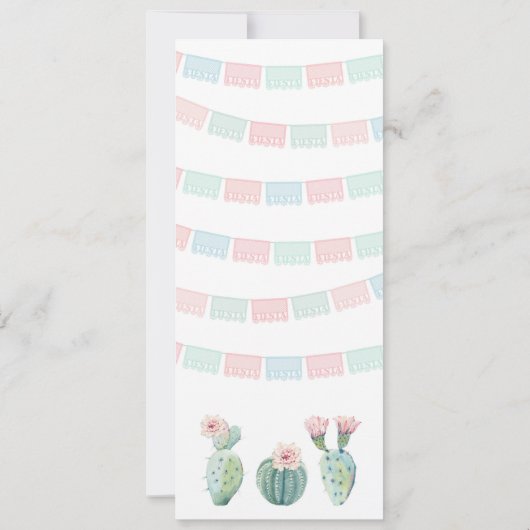 メキシコをテーマにした女の子のためのマイルストン招待状 招待状 (裏面)