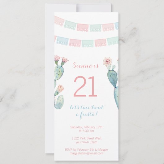 メキシコをテーマにした女の子のためのマイルストン招待状 招待状 (正面)