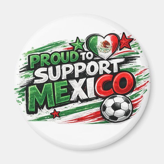 メキシコを応援する気持ちを伝えよう | メキシコの誇りを胸にサッカー マグネット (正面)