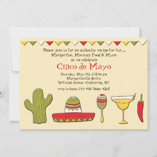 メキシコアイコンシンコデマヨ招待状 招待状 (正面)