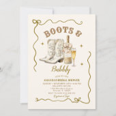メキシコアイボリーブーツ&バブリーブライダルシャワー 招待状 (正面)