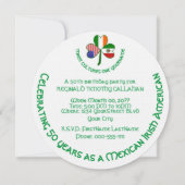 メキシコアイルランドUSAシャムロック国旗 招待状 (正面)