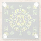 メキシコアステカンアートホームデコール ガラスコースター (裏面)