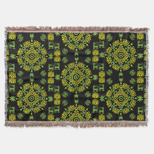 メキシコアステカンアートホームデコール スローブランケット (正面)