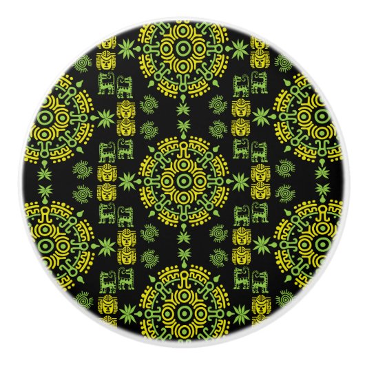 メキシコアステカンアートホームデコール セラミックノブ (正面)