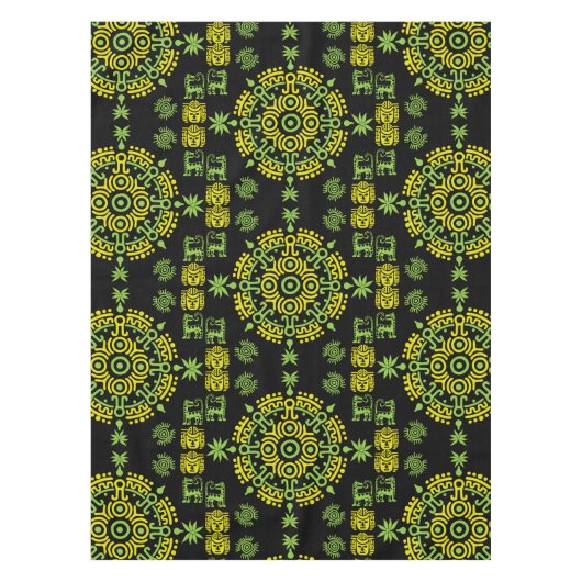 メキシコアステカンアートホームデコール テーブルクロス (正面)