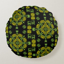 メキシコアステカンアートホームデコール ラウンドクッション