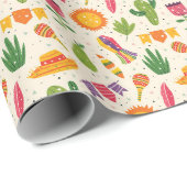 メキシコイエローグリーンピンクパーティーパターン ラッピングペーパー (ロールコーナー)