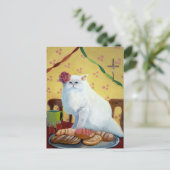 メキシコインスパイアフォーク白猫 ポストカード (スタンド正面)