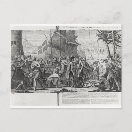 メキシコインディアンと～間のフランスの貿易 ポストカード (正面)