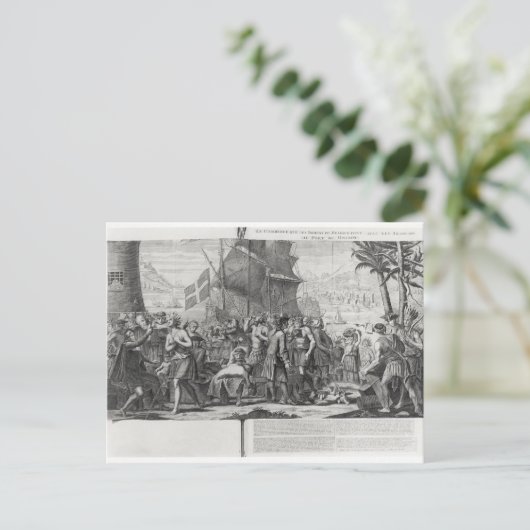 メキシコインディアンと～間のフランスの貿易 ポストカード (スタンド正面)