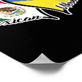 メキシコウクライナ国旗ハート半メキシコ半 ポスター (角)