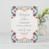 メキシコエレガントフィカラフルエスタ結婚フローラ 招待状 (スタンド正面)
