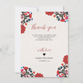メキシコエレガントフローラカラフルフィエスタ結婚ス サンキューカード (正面)