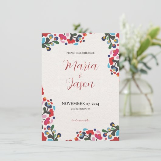 メキシコエレガントフローラカラフルフィエスタ結婚ス セーブザデート (スタンド正面)