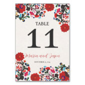 メキシコエレガントフローラカラフルフィエスタ結婚ス テーブルナンバー (正面)