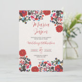メキシコエレガントフローラカラフルフィエスタ結婚ス 招待状 (スタンド正面)