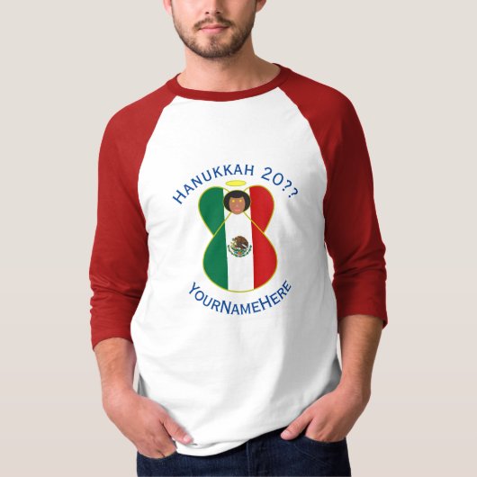 メキシコエンジェルハヌカーのパーソナライズ長袖 Tシャツ (正面)