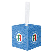 メキシコエンジェル・ハヌカーパーソナライズされた国旗 キューブオーナメント (正面アングル)