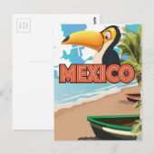メキシコオオサイチョウビーチ旅行ポスター ポストカード (正面/裏面)