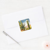 メキシコカクタスヴィンテージ旅行 スクエアシール (封筒)