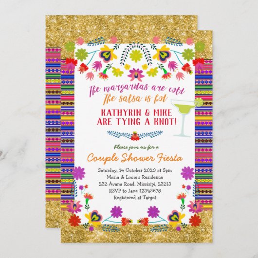 メキシコカップルシャワーフィエスタ招待状 招待状 (正面/裏面)