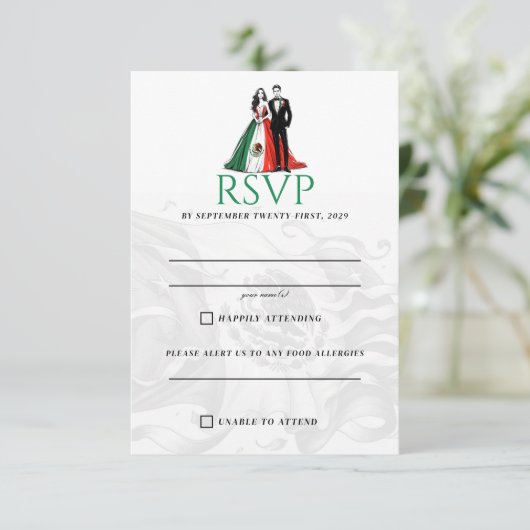 メキシコカップルRSVPカード 出欠カード (スタンド正面)