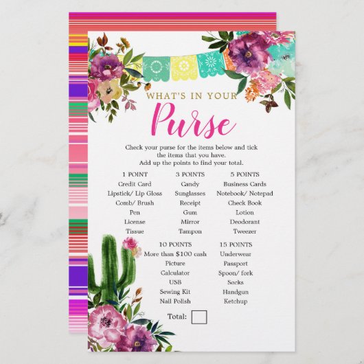 メキシコカラフルのタコスが恋の財布ゲーム (正面/裏面)