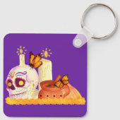 メキシコカラフルの死んだ砂糖スカル キーホルダー (裏面)