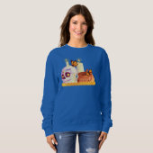 メキシコカラフルの死んだ砂糖スカル スウェットシャツ (正面フル)