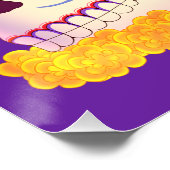 メキシコカラフルの死んだ砂糖スカル ポスター (コーナー)