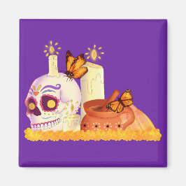 メキシコカラフルの死んだ砂糖スカル マグネット