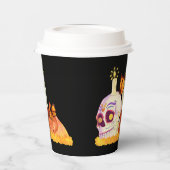 メキシコカラフルの死んだ砂糖スカル 紙コップ (左)