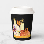 メキシコカラフルの死んだ砂糖スカル 紙コップ (裏面)