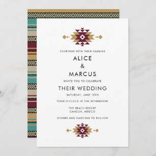 メキシコカラフルサマー結婚砂漠 招待状