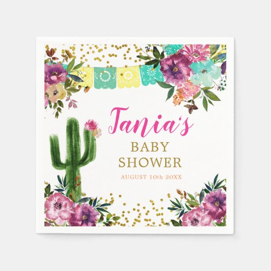 メキシコカラフルタコの愛の紙ナプキン スタンダードカクテルナプキン (正面)