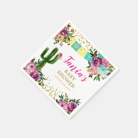 メキシコカラフルタコの愛の紙ナプキン スタンダードカクテルナプキン (角)